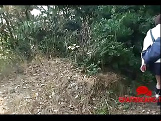 Outdoors Japanese Asian Schoolgirl Deepthroat Blowjob